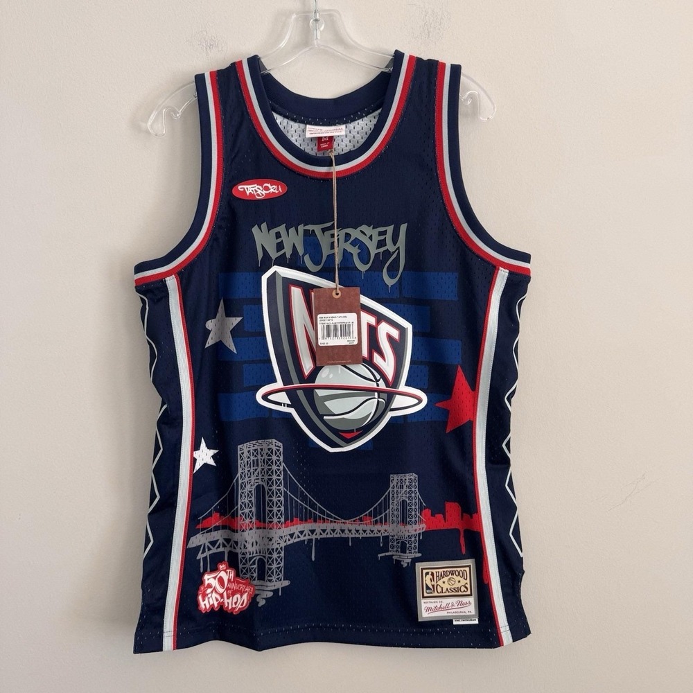 NWT Mitchell & Ness New Jersey Nets Jersey x Tats Cru Hip Hop 50th Anniversary